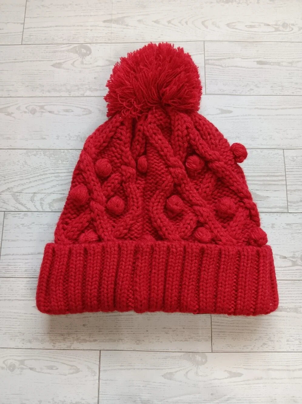 NWT Women's New Era Red Tampa Bay Buccaneers Toasty Cuffed Knit Hat with Pom
